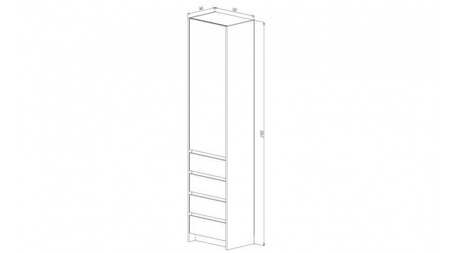 Пенал 4 ящика Бостон, Анкор светлый 