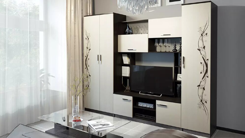 Стенка Венера, дуб белфорт с рисунком 