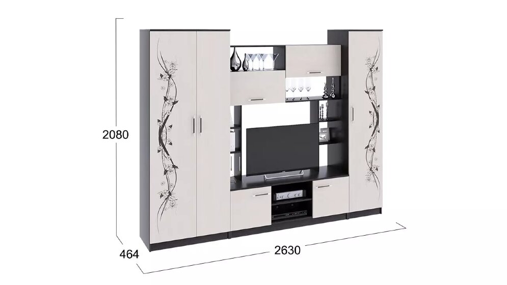 Стенка Венера, дуб белфорт с рисунком 