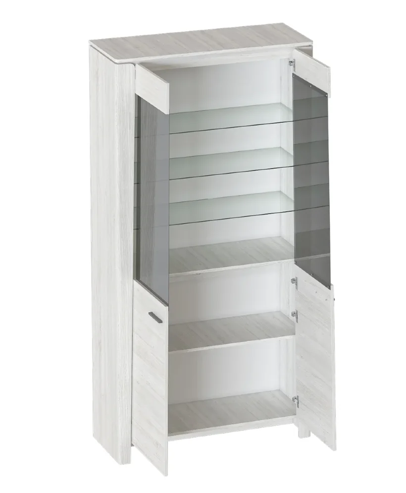 Шкаф-витрина двухдверный Мальта, Дуб винтерберг 