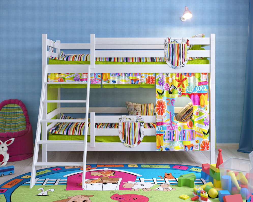 Двухъярусная кровать Сонечка с бортиками 