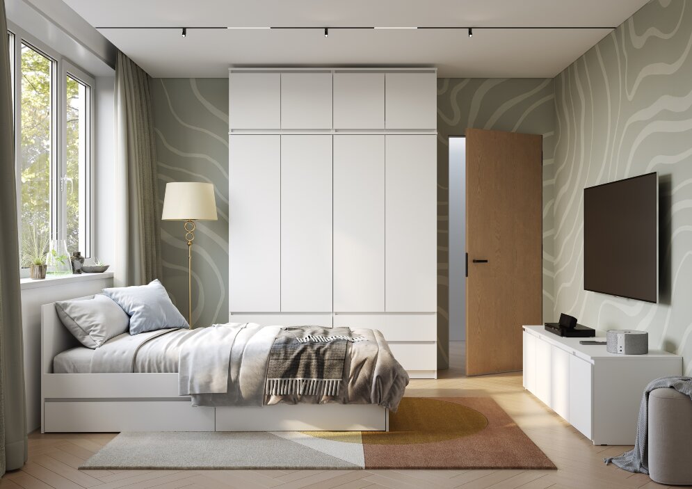 Модульная спальня Симпл, Белый (Комплект 2) 