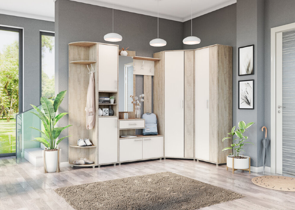 Пенал с нишей Граф, Перламутр/Дуб баррик 