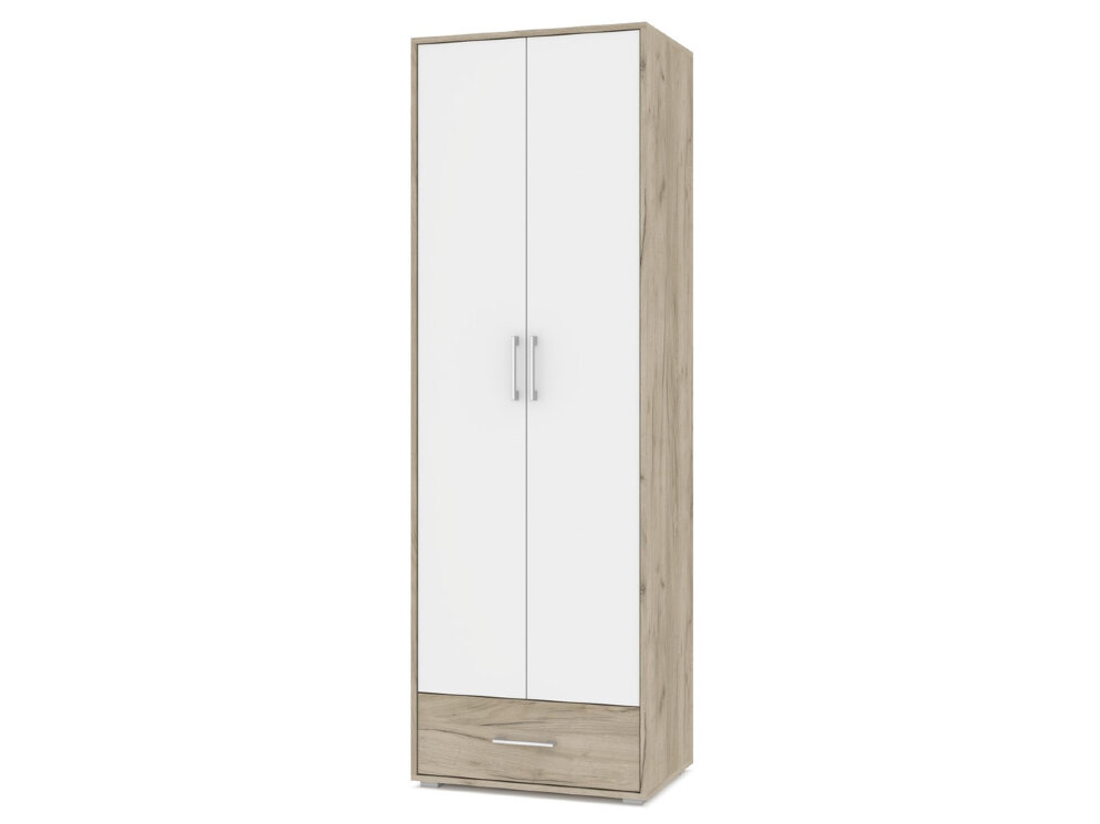 Шкаф двустворчатый Оливия, Серый дуб/Белый 