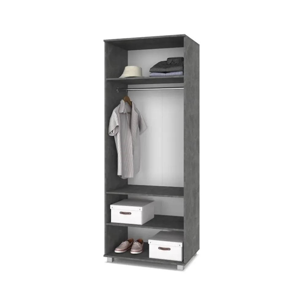 Шкаф двустворчатый В22 Виора, Камень темный/Ирландский дуб 