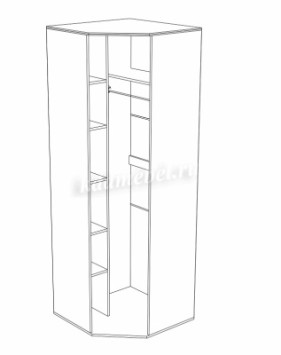 Шкаф угловой Бьянка, Сонома/Графит