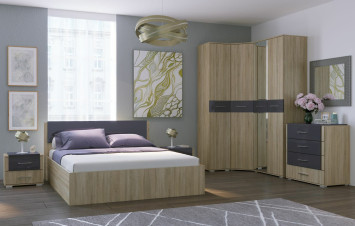 Шкаф угловой Бьянка, Сонома/Графит