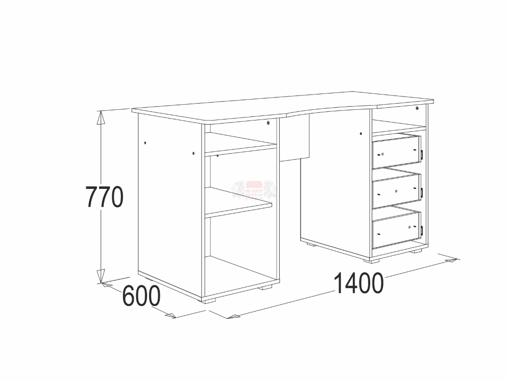 Стол письменный 3 Омега - 16 