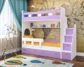 Двухъярусная кровать Юниор-1 Белое дерево + ирис 
