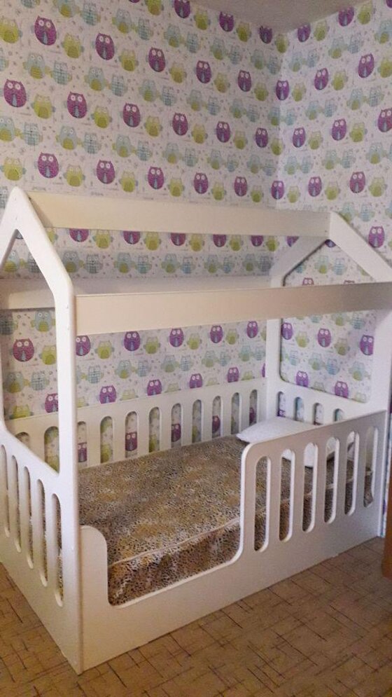 Детская кровать-домик белый  