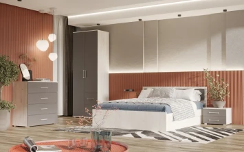 Модульная спальня Фиеста New - 5, Дуб крафт белый / Графит