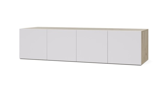 Шкаф / Антресоль 1600 Челси, Дуб серый / Белый 