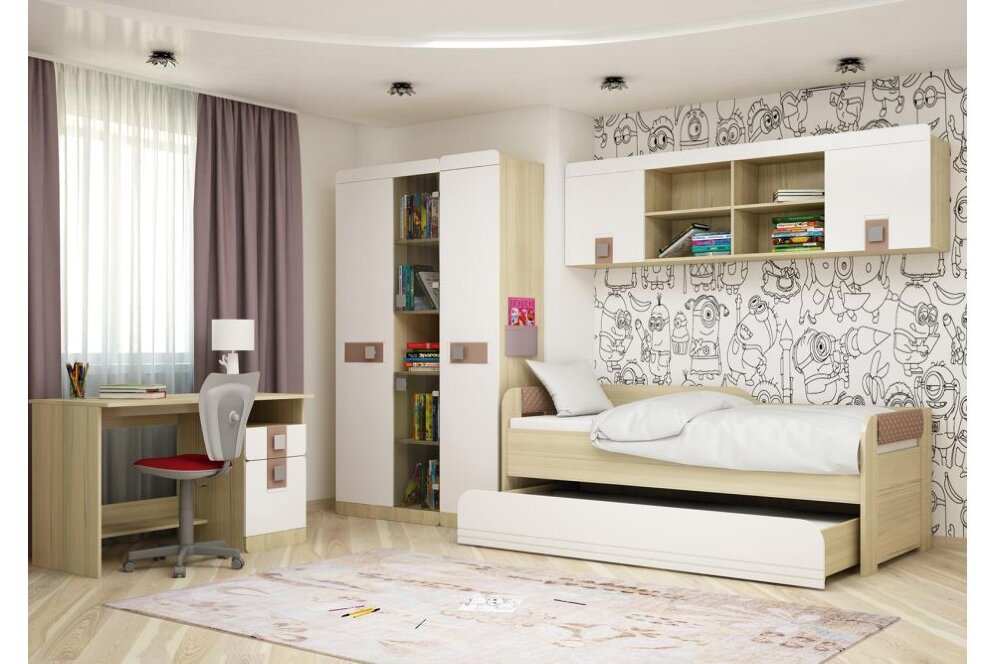 Полка над столом Стиль, кофе с молоком 