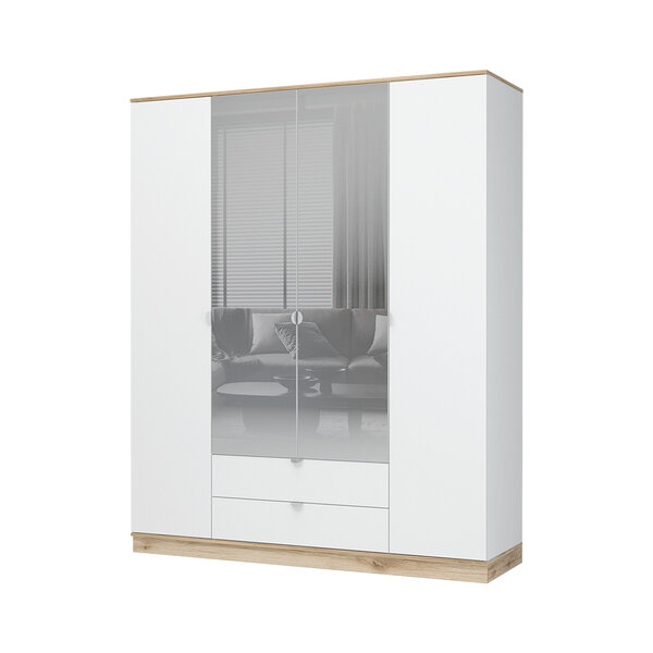 Шкаф 4-х створчатый с зеркалом Юкки 