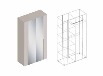 Шкаф 4-х створчатый 1200 с зеркалом Тефия