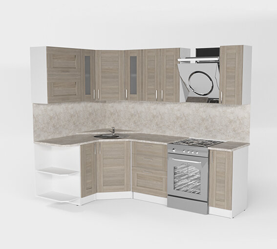 Кухонный гарнитур Лира оптима, 150х180 см 