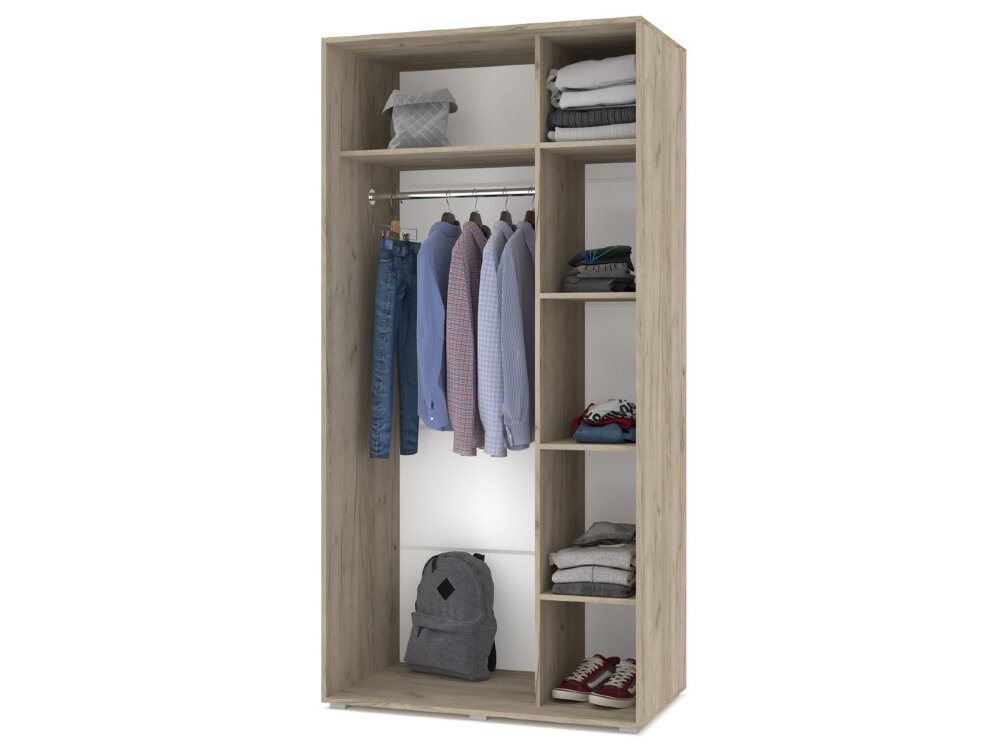 Шкаф-купе Оливия, Серый дуб/Белый 