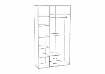 Шкаф трехстворчатый Сопрано, Анкор светлый 