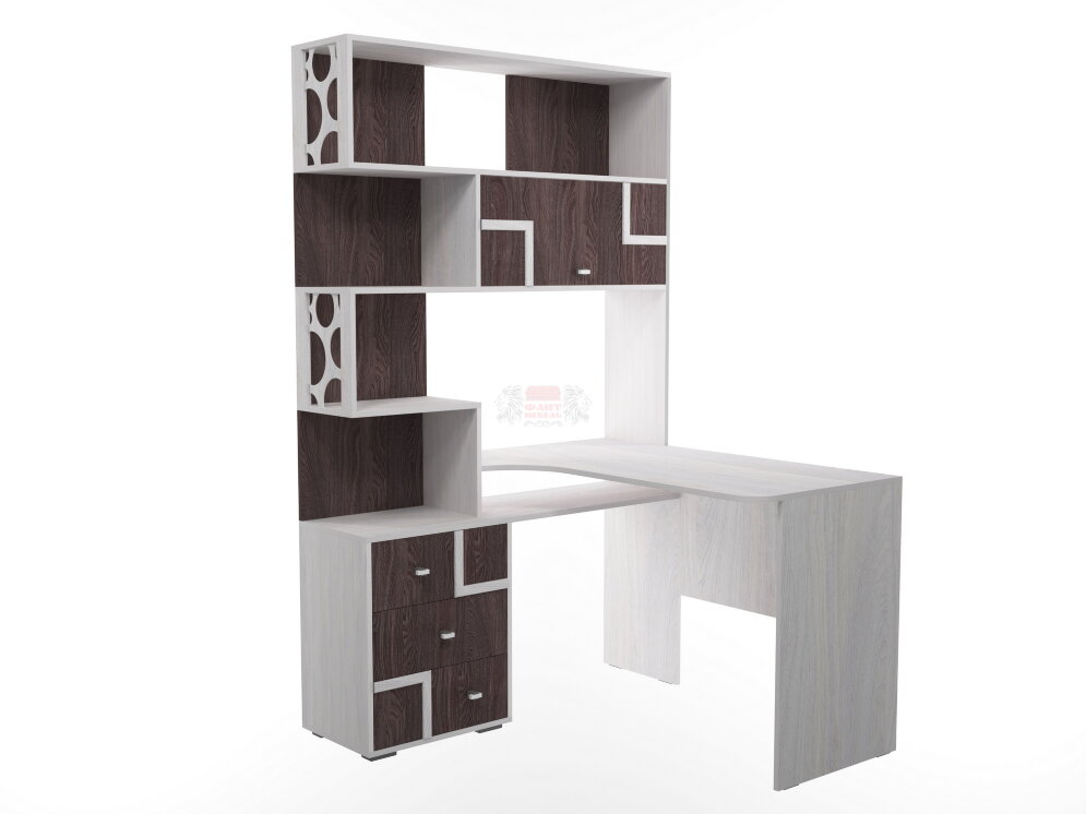 Стол письменный с надстройкой угловой Омега - 16 