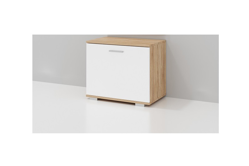 Обувница 600 Италия, Сонома/белый глянец 