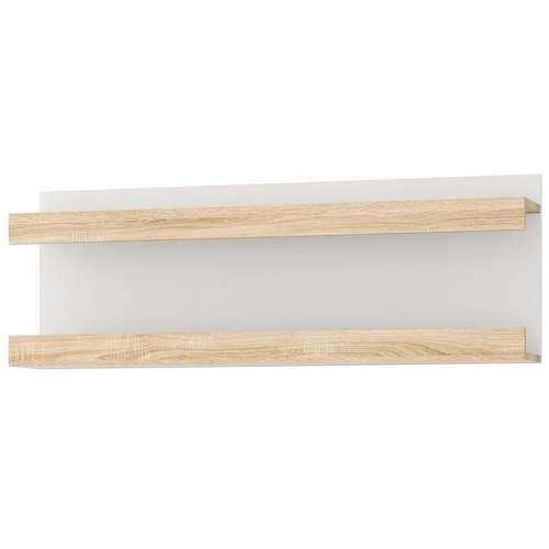 Навесная полка НПС-1200 Соната, Сонома/Белый глянец  