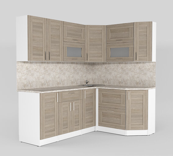 Кухонный гарнитур Лира мега прайм, 200х150 см  