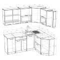 Кухонный гарнитур Лира мега прайм, 200х150 см  