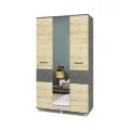 Шкаф трехстворчатый с зеркалом В31 Виора, Камень темный/Ирландский дуб 