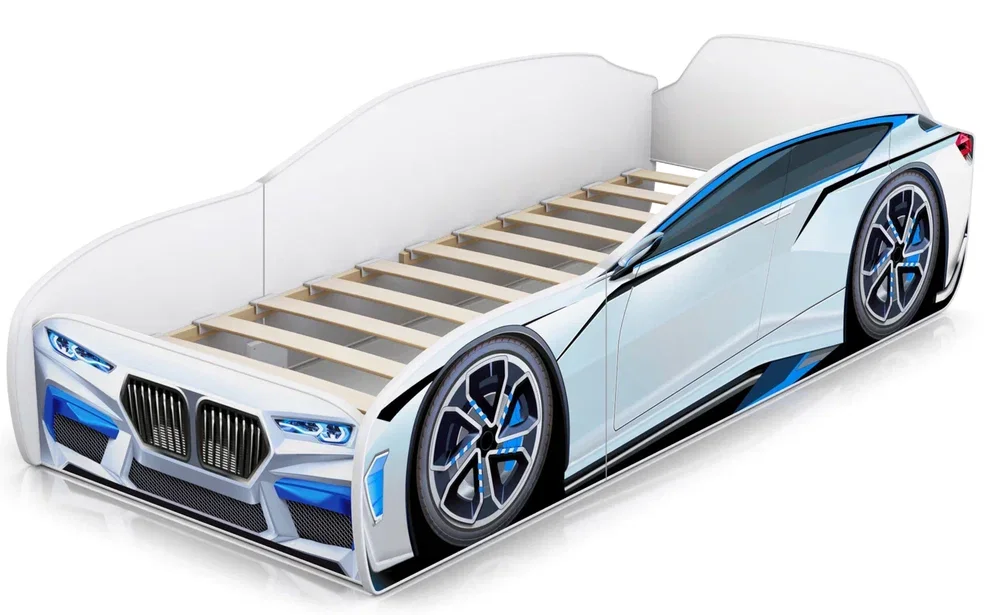 Кровать-машина Little Kiddy, белый 