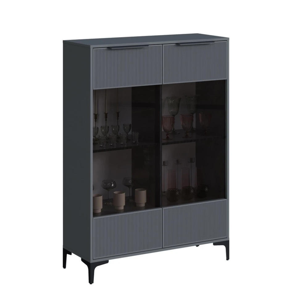 Шкаф со стеклом Кимберли, Графит 