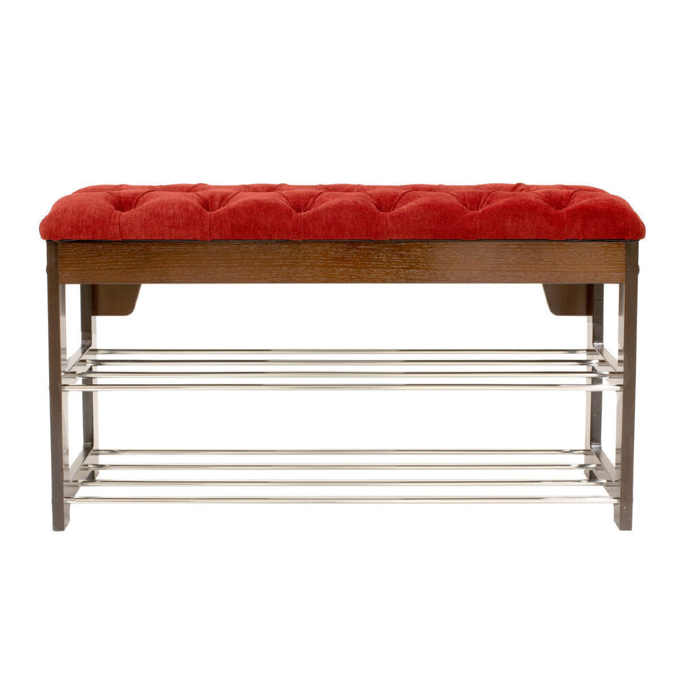 Банкетка Грейс с каретной стяжкой ,орех 