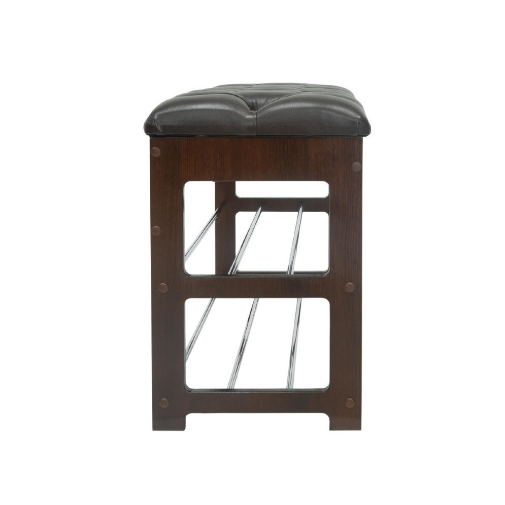 Банкетка Грейс с каретной стяжкой ,орех 