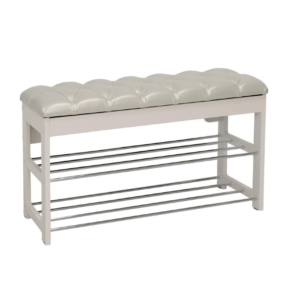 Банкетка Грейс с каретной стяжкой ,орех 