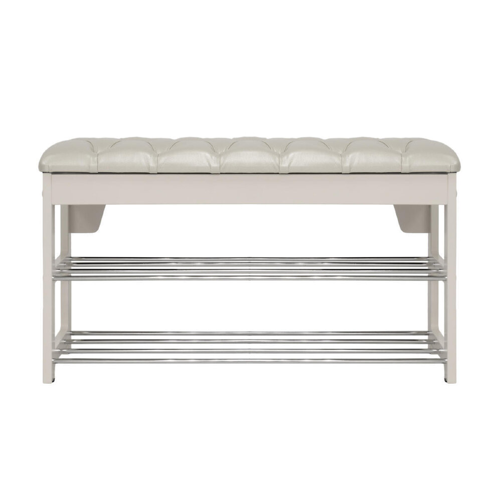 Банкетка Грейс с каретной стяжкой ,орех 