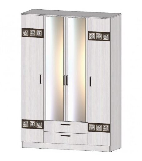 Шкаф 4-х створчатый Коста-Рика, анкор светлый 