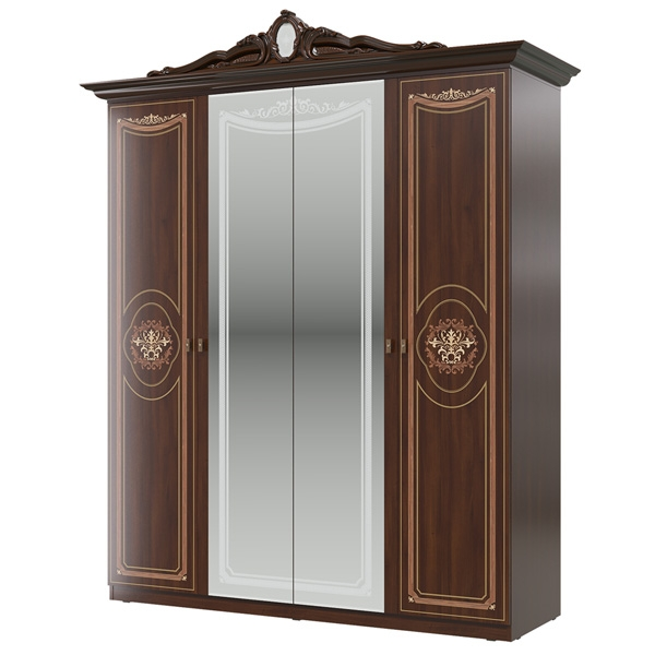 Шкаф 4-х дверный СГ-02 Грация, Орех 