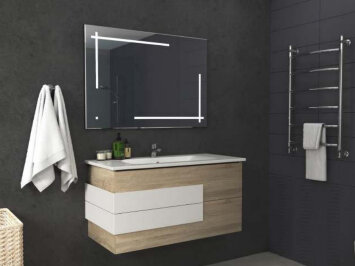 Зеркало Ray black с подсветкой Sansa