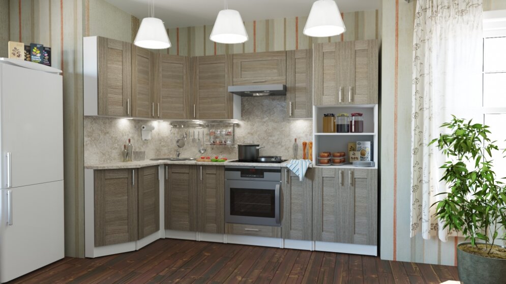 Кухонный гарнитур Лира гранд прайм, 260х140 см 