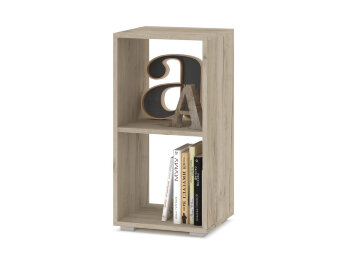 Стеллаж 704 Оливия, Серый дуб/Белый