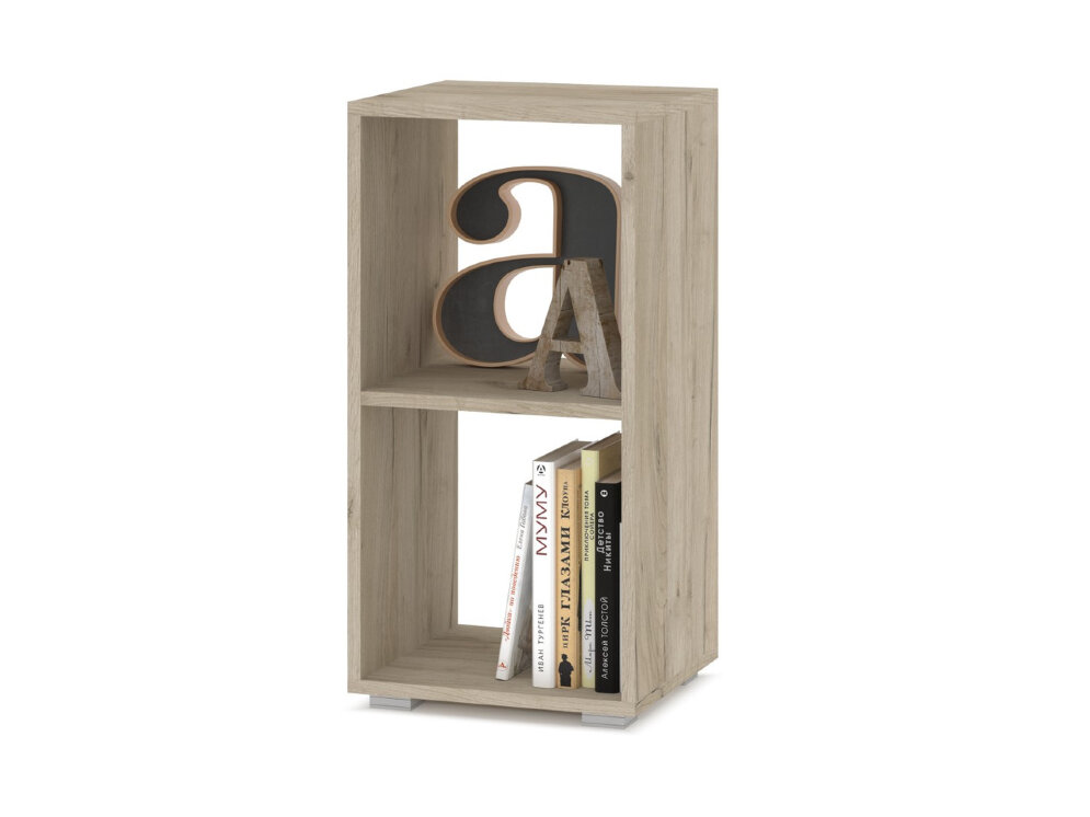 Стеллаж 704 Оливия, Серый дуб/Белый 