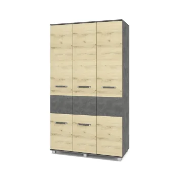 Шкаф трехстворчатый В32 Виора, Камень темный/Ирландский дуб