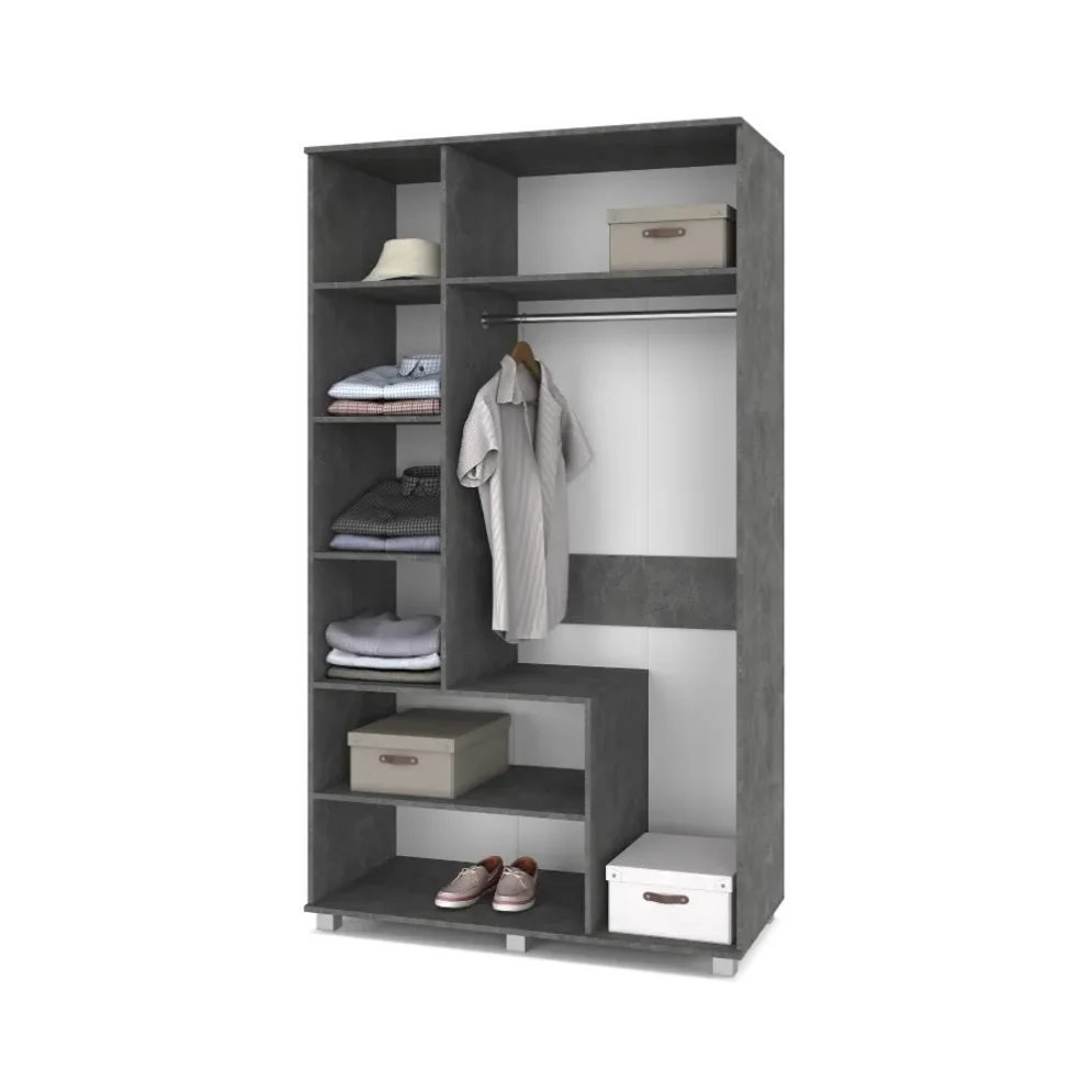 Шкаф трехстворчатый В32 Виора, Камень темный/Ирландский дуб 