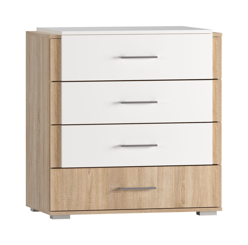 Комод Бьянка, Сонома / Белый глянец 