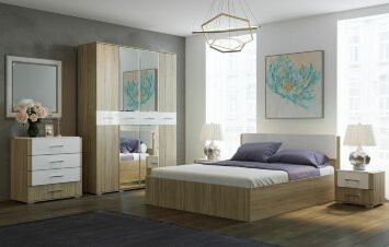 Комод Бьянка, Сонома / Белый глянец