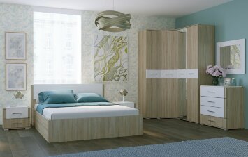 Комод Бьянка, Сонома / Белый глянец