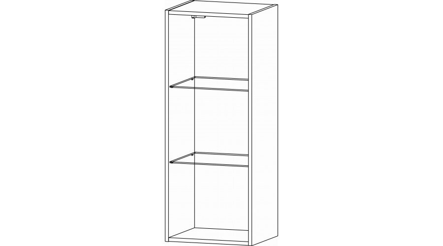 Шкаф со стеклом Даллас, Цемент темный/дуб вотан 