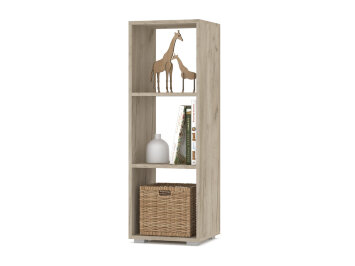 Стеллаж 1038 Оливия, Серый дуб/Белый