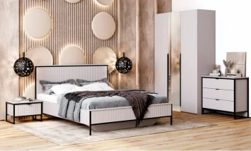 Шкаф двухдверный Нора, Персидский жемчуг/Вереск Ромено