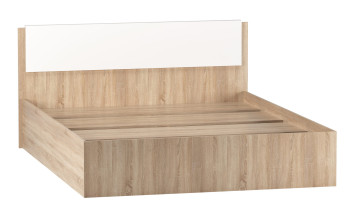 Кровать двуспальная Бьянка, Сонома / Белый глянец