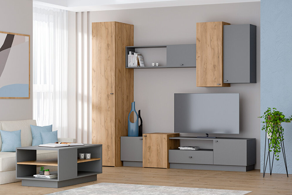 Антресоль АН-3 Квадро, Графит 